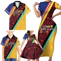 Love Torba PNG Day Family Matching Short Sleeve Bodycon Dress and Hawaiian Shirt Together We Grow LT05 - Polynesian Pride