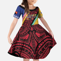 Love Torba PNG Day Family Matching Summer Maxi Dress and Hawaiian Shirt Together We Grow LT05 Daughter's Dress Colorful - Polynesian Pride