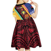 Love Torba PNG Day Kid Short Sleeve Dress Together We Grow - Polynesian Pride