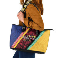 Love Torba PNG Day Leather Tote Bag Together We Grow LT05 Colorful - Polynesian Pride