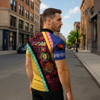 Love Torba PNG Day Zipper Polo Shirt Together We Grow - Polynesian Pride