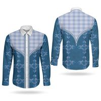 Blue Hawaii Paniolo Quilt Motif Couples Matching Summer Maxi Dress and Long Sleeve Button Shirt LT05 - Polynesian Pride
