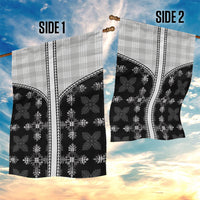 Black Hawaii Paniolo Quilt Motif Garden Flag LT05 - Polynesian Pride