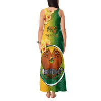 Papua New Guinea Enga Province Tank Maxi Dress Mix Coat Of Arms Polynesian Pattern LT05 - Polynesian Pride