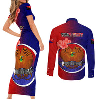Personalized Papua New Guinea Central Province Couples Matching Short Sleeve Bodycon Dress and Long Sleeve Button Shirts Mix Coat Of Arms Polynesian Pattern LT05 - Polynesian Pride