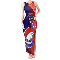 Personalized Papua New Guinea Central Province Tank Maxi Dress Mix Coat Of Arms Polynesian Pattern LT05 Women Blue - Polynesian Pride
