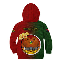 Personalized Papua New Guinea Chimbu Province Kid Hoodie Mix Coat Of Arms Polynesian Pattern LT05 - Polynesian Pride