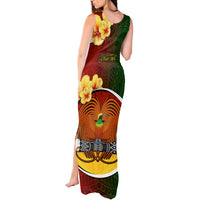 Personalized Papua New Guinea Chimbu Province Tank Maxi Dress Mix Coat Of Arms Polynesian Pattern LT05 - Polynesian Pride