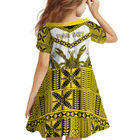 Personalised Niue The Rock Of Polynesia Family Matching Long Sleeve Bodycon Dress and Hawaiian Shirt Peniamina Gospel Day Yellow Version LT05 - Polynesian Pride
