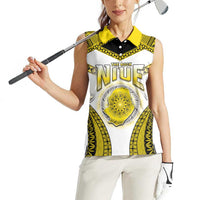 Personalised Niue The Rock Of Polynesia Women Sleeveless Polo Shirt Peniamina Gospel Day Yellow Version