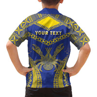 Personalised Niue The Rock Of Polynesia Family Matching Long Sleeve Bodycon Dress and Hawaiian Shirt Peniamina Gospel Day Blue Version LT05 - Polynesian Pride