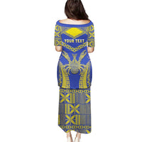 Personalised Niue The Rock Of Polynesia Puletasi Peniamina Gospel Day Blue Version