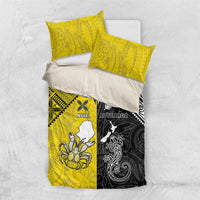 New Zealand Maori And Niue Hiapo Bedding Set Lizard And Coconut Crab Together