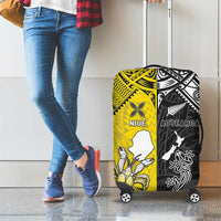 New Zealand Maori And Niue Hiapo Luggage Cover Lizard And Coconut Crab Together LT05 - Polynesian Pride