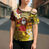 Papua New Guinea Retro Christmas Cross Shoulder Shirt Hamamas Krismas LT05 - Polynesian Pride
