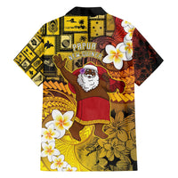 Papua New Guinea Retro Christmas Family Matching Off Shoulder Short Dress and Hawaiian Shirt Hamamas Krismas LT05 - Polynesian Pride