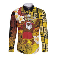 Papua New Guinea Retro Christmas Long Sleeve Button Shirt Hamamas Krismas LT05 Unisex Colorful - Polynesian Pride