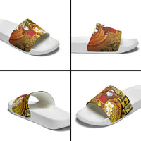 Papua New Guinea Retro Christmas Slide Sandals Hamamas Krismas - Polynesian Pride