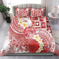Tonga Christmas Bedding Set Kilisimasi Fiefia Retro Style Red - Polynesian Pride