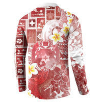Tonga Christmas Button Sweatshirt Kilisimasi Fiefia Retro Style Red - Polynesian Pride