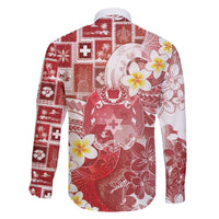 Tonga Christmas Family Matching Off The Shoulder Long Sleeve Dress and Hawaiian Shirt Kilisimasi Fiefia Retro Style Red LT05 - Polynesian Pride