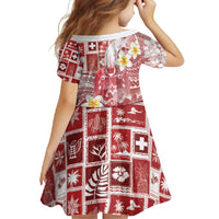 Tonga Christmas Family Matching Tank Maxi Dress and Hawaiian Shirt Kilisimasi Fiefia Retro Style Red LT05 - Polynesian Pride
