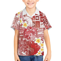 Tonga Christmas Family Matching Tank Maxi Dress and Hawaiian Shirt Kilisimasi Fiefia Retro Style Red LT05 Son's Shirt Red - Polynesian Pride