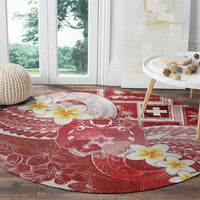 Tonga Christmas Round Carpet Kilisimasi Fiefia Retro Style Red - Polynesian Pride