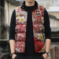 Tonga Christmas Sleeveless Puffer Jacket Kilisimasi Fiefia Retro Style Red - Polynesian Pride