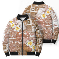 Tonga Christmas Bomber Puffer Jacket Kilisimasi Fiefia Retro Style Brown - Polynesian Pride