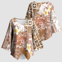 Tonga Christmas Kimono Sleeve Blouse Kilisimasi Fiefia Retro Style Brown - Polynesian Pride