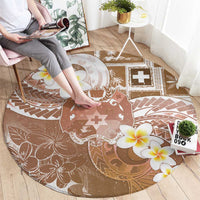 Tonga Christmas Round Carpet Kilisimasi Fiefia Retro Style Brown - Polynesian Pride