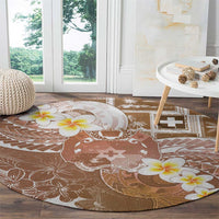 Tonga Christmas Round Carpet Kilisimasi Fiefia Retro Style Brown - Polynesian Pride