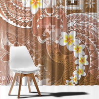 Tonga Christmas Window Curtain Kilisimasi Fiefia Retro Style Brown - Polynesian Pride