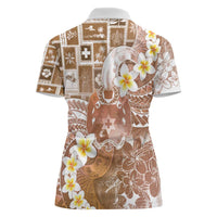 Tonga Christmas Women Polo Shirt Kilisimasi Fiefia Retro Style Brown - Polynesian Pride