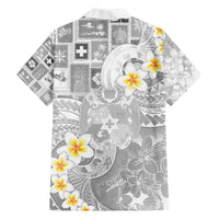 Tonga Christmas Family Matching Off The Shoulder Long Sleeve Dress and Hawaiian Shirt Kilisimasi Fiefia Retro Style White LT05 - Polynesian Pride