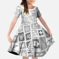 Tonga Christmas Family Matching Summer Maxi Dress and Hawaiian Shirt Kilisimasi Fiefia Retro Style White LT05 Daughter's Dress White - Polynesian Pride