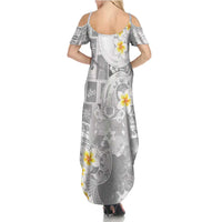 Tonga Christmas Family Matching Summer Maxi Dress and Hawaiian Shirt Kilisimasi Fiefia Retro Style White LT05 - Polynesian Pride