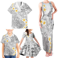 Tonga Christmas Family Matching Tank Maxi Dress and Hawaiian Shirt Kilisimasi Fiefia Retro Style White LT05 - Polynesian Pride