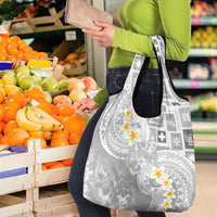Tonga Christmas Grocery Bag Kilisimasi Fiefia Retro Style White - Polynesian Pride