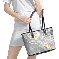 Tonga Christmas Leather Tote Bag Kilisimasi Fiefia Retro Style White - Polynesian Pride