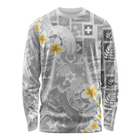 Tonga Christmas Long Sleeve Shirt Kilisimasi Fiefia Retro Style White - Polynesian Pride