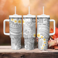 Tonga Christmas Tumbler With Handle Kilisimasi Fiefia Retro Style White - Polynesian Pride