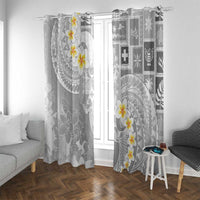 Tonga Christmas Window Curtain Kilisimasi Fiefia Retro Style White - Polynesian Pride