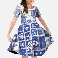 Federated States Of Micronesia Christmas Family Matching Puletasi and Hawaiian Shirt Retro Style Bright Version - Polynesian Pride