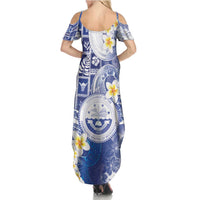 Federated States Of Micronesia Christmas Family Matching Summer Maxi Dress and Hawaiian Shirt Retro Style Bright Version LT05 - Polynesian Pride