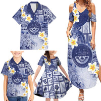 Federated States Of Micronesia Christmas Family Matching Summer Maxi Dress and Hawaiian Shirt Retro Style Dark Version LT05 - Polynesian Pride