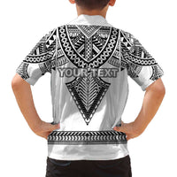 Personalised Melanesian Brotherhood Family Matching Off The Shoulder Long Sleeve Dress and Hawaiian Shirt With Tribal Pattern LT05 - Polynesian Pride