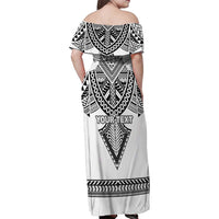Personalised Melanesian Brotherhood Family Matching Off Shoulder Maxi Dress and Hawaiian Shirt With Tribal Pattern LT05 - Polynesian Pride