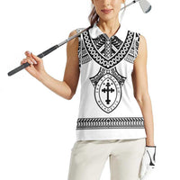 Personalised Melanesian Brotherhood Women Sleeveless Polo Shirt With Tribal Pattern - Polynesian Pride